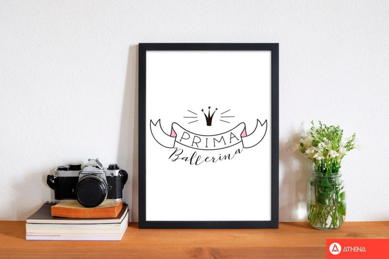 Prima ballerina modern fine art print, framed childrens nursey wall art poster