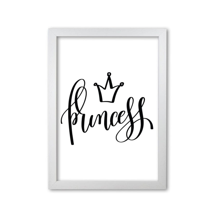 Princess black modern fine art print, framed childrens nursey wall art poster
