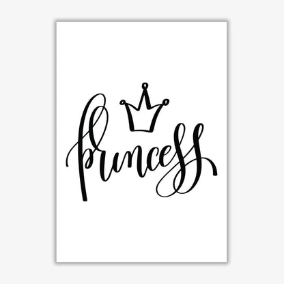 Princess black modern fine art print, framed childrens nursey wall art poster