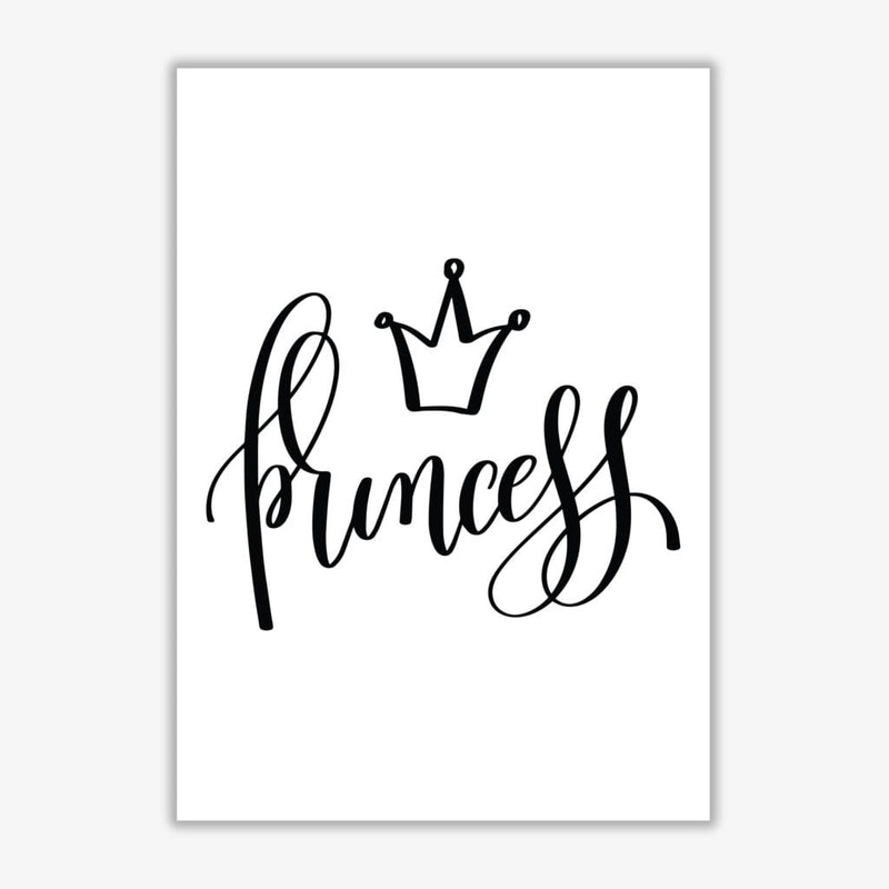 Princess black modern fine art print, framed childrens nursey wall art poster