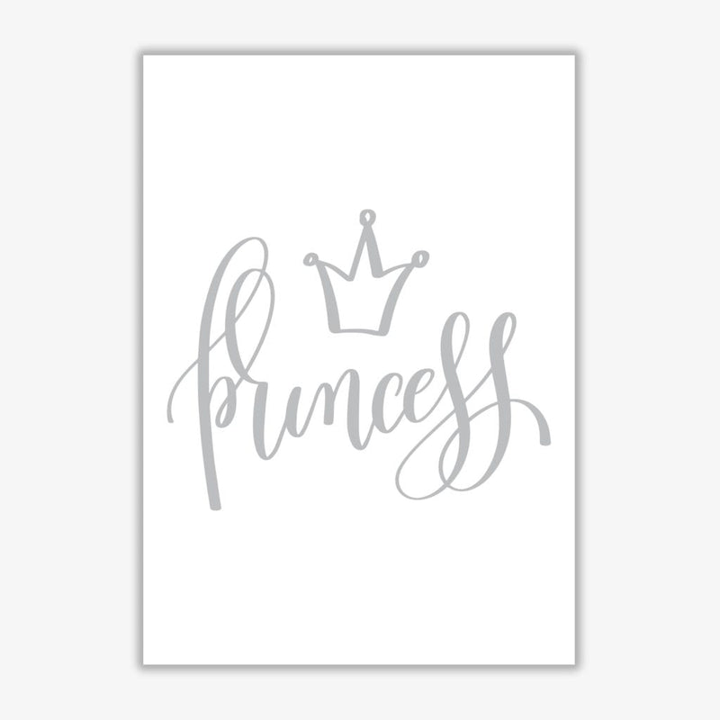 Princess grey modern fine art print, framed childrens nursey wall art poster