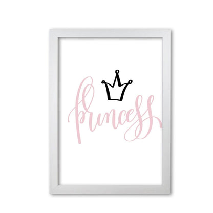 Princess pink and black modern fine art print, framed childrens nursey wall art poster