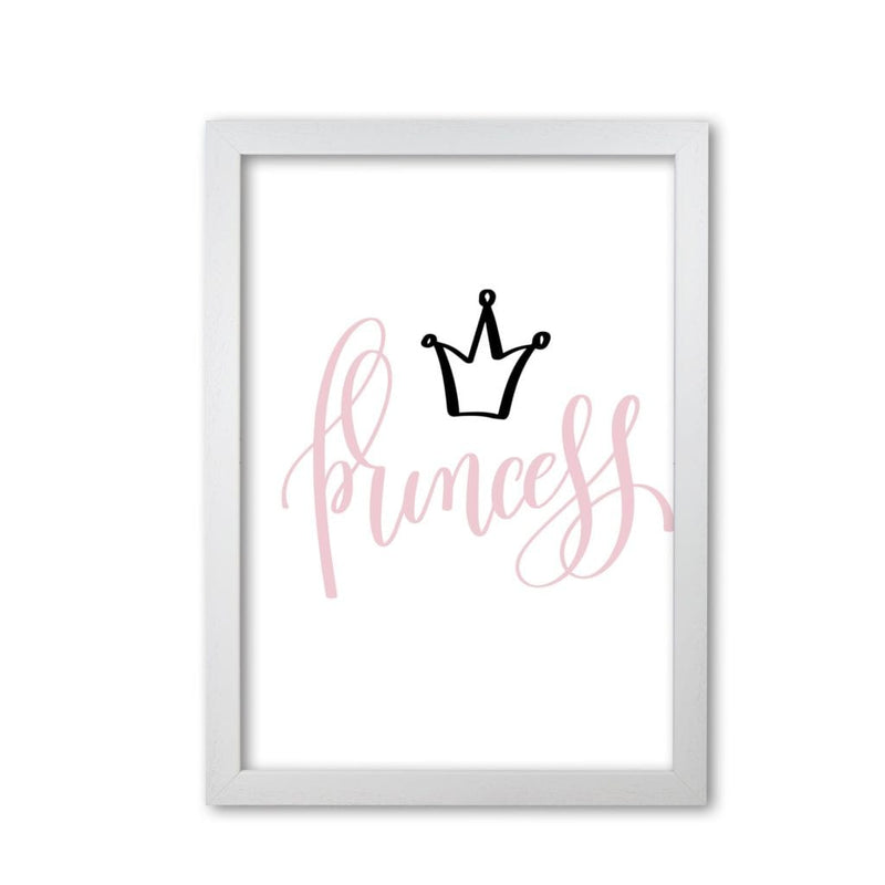 Princess pink and black modern fine art print, framed childrens nursey wall art poster