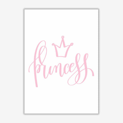 Princess pink modern fine art print, framed childrens nursey wall art poster