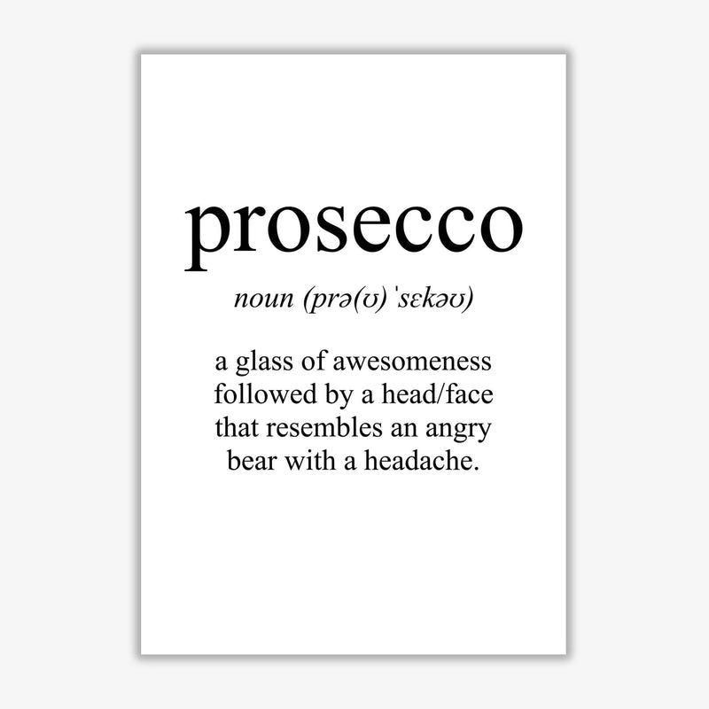 Prosecco modern fine art print, framed typography wall art