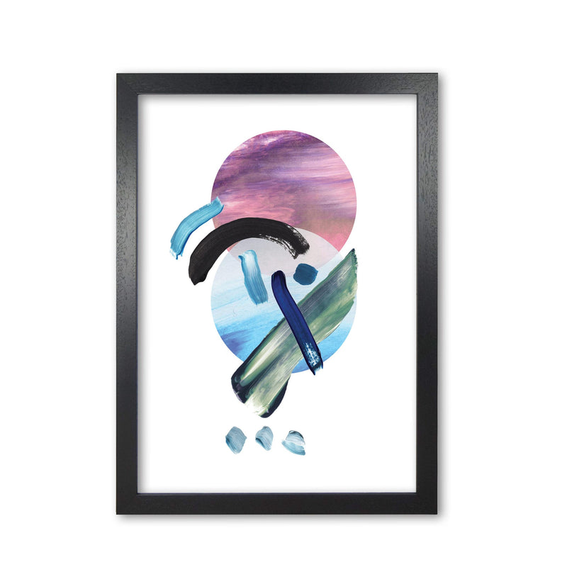 Purple and blue mixed watercolour abstract modern fine art print