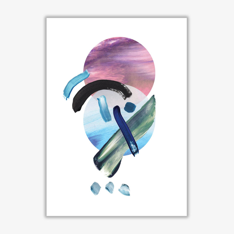 Purple and blue mixed watercolour abstract modern fine art print
