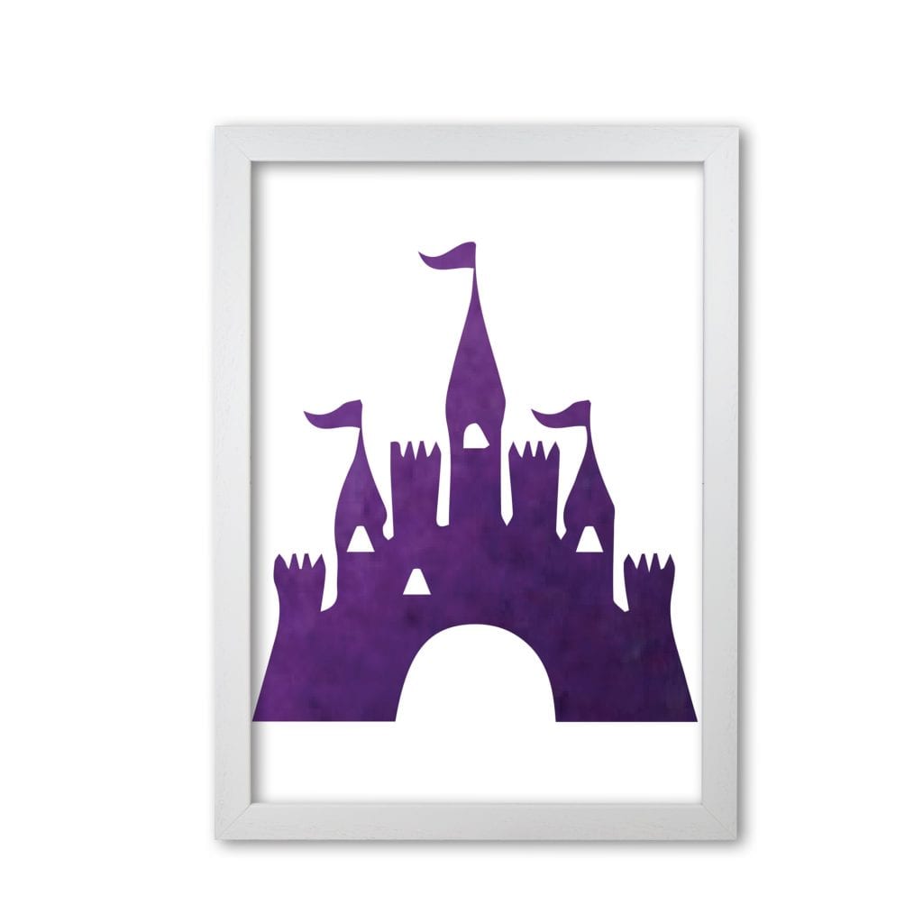 Purple castle watercolour modern fine art print