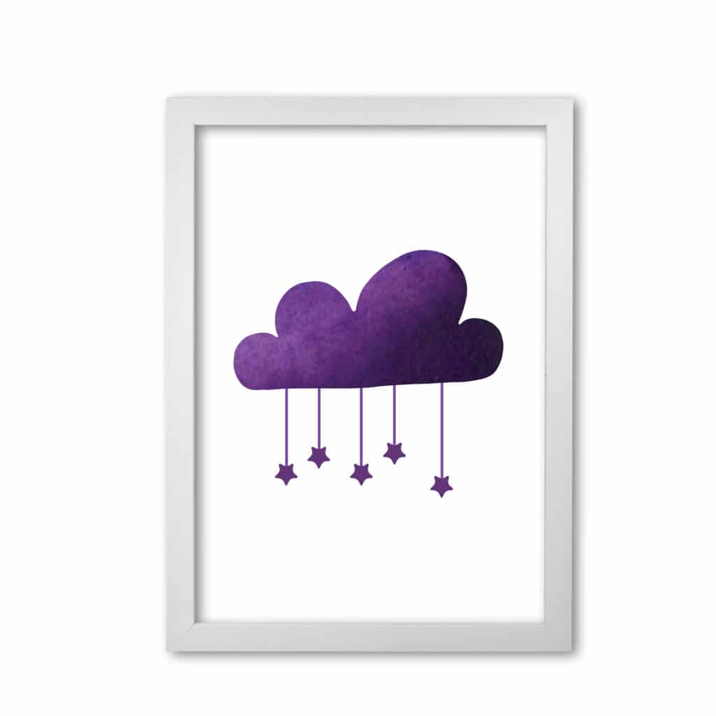 Purple cloud watercolour modern fine art print