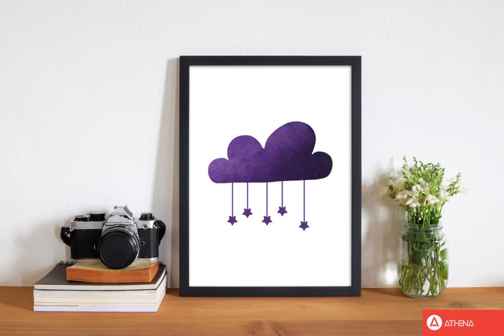 Purple cloud watercolour modern fine art print