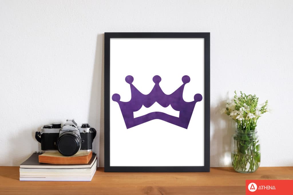 Purple crown watercolour modern fine art print