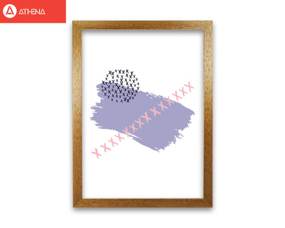 Purple x paint brush abstract modern fine art print