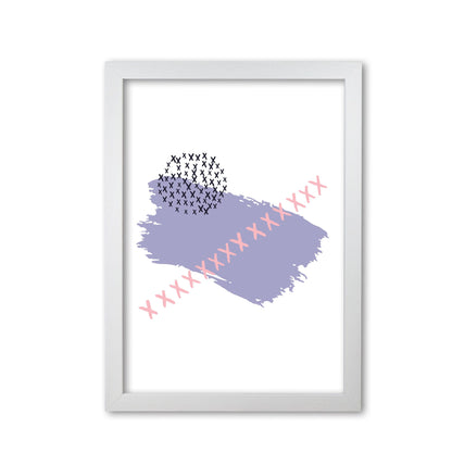 Purple x paint brush abstract modern fine art print