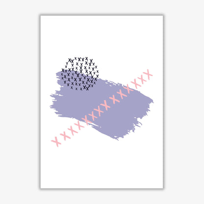 Purple x paint brush abstract modern fine art print