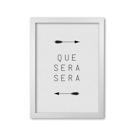 Que sera sera arrow quote fine art print by orara studio