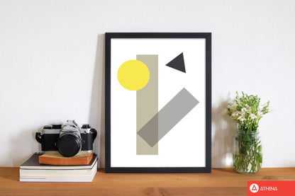 Random yellow geo styles 3 modern fine art print