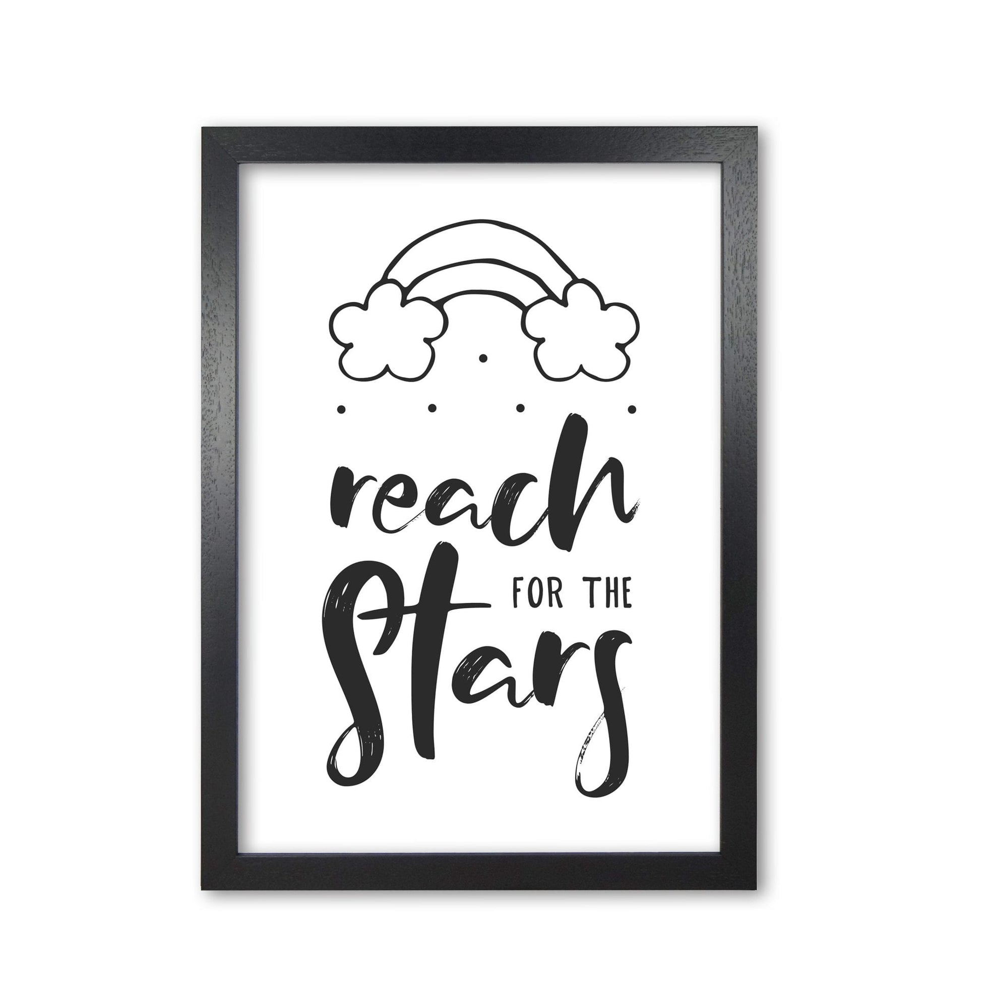 Reach for the stars black modern fine art print