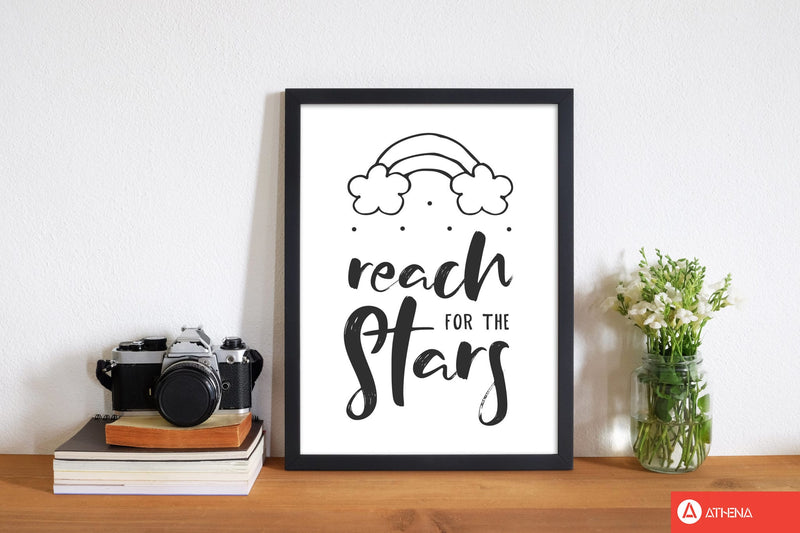Reach for the stars black modern fine art print