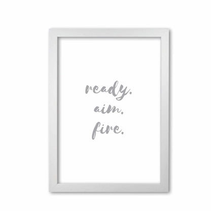Ready aim fire grey, bathroom modern fine art print, framed bathroom wall art