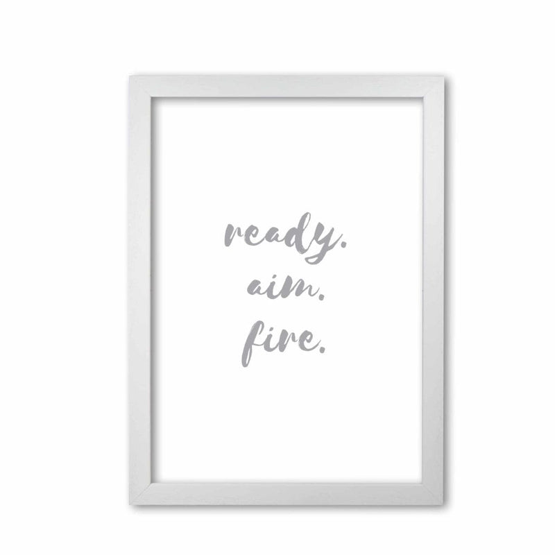 Ready aim fire grey, bathroom modern fine art print, framed bathroom wall art