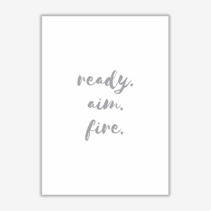 Ready aim fire grey, bathroom modern fine art print, framed bathroom wall art