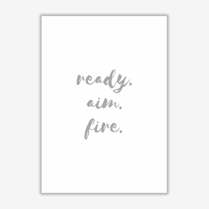 Ready aim fire grey, bathroom modern fine art print, framed bathroom wall art