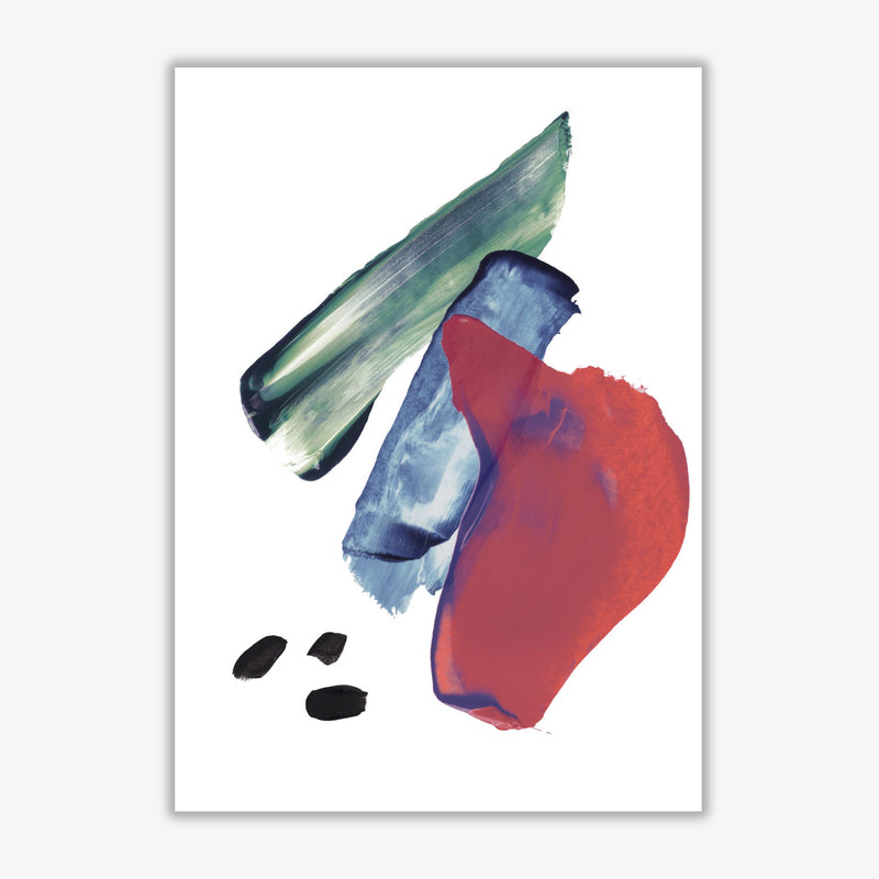 Red and blue mixed watercolour abstract modern fine art print