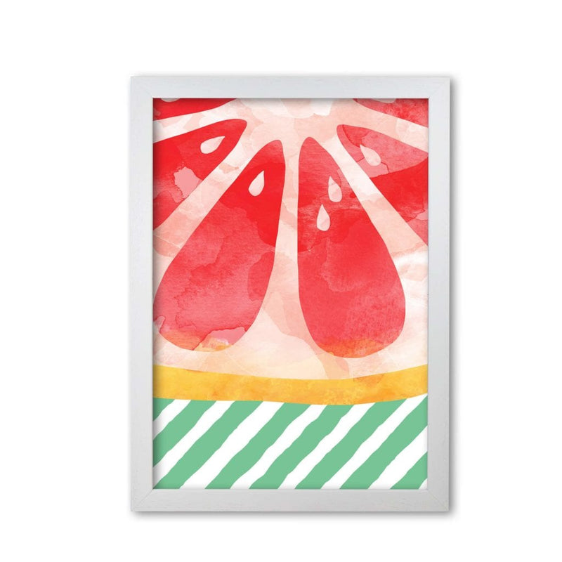 Red grapefruit abstract fine art print by orara studio, framed kitchen wall art