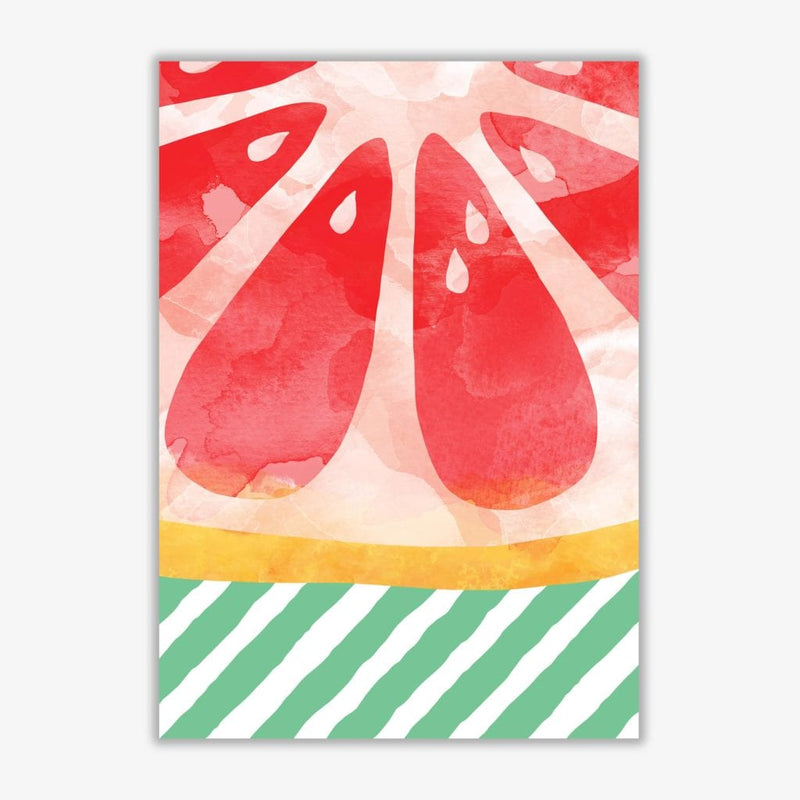Red grapefruit abstract fine art print by orara studio, framed kitchen wall art