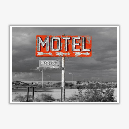 Red motel sign modern fine art print