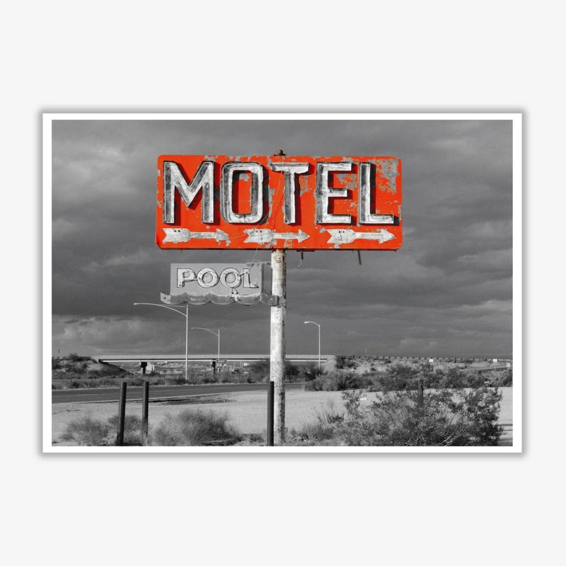 Red motel sign modern fine art print