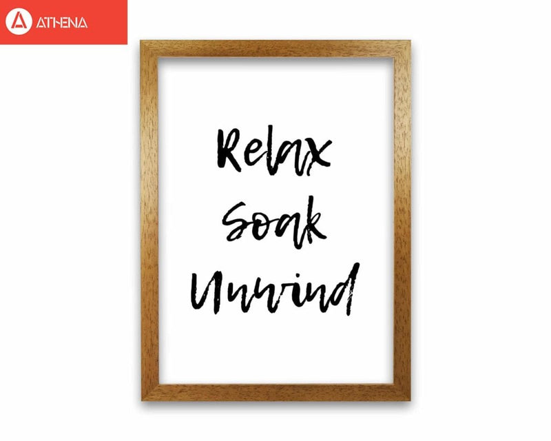 Relax soak unwind, bathroom modern fine art print, framed bathroom wall art