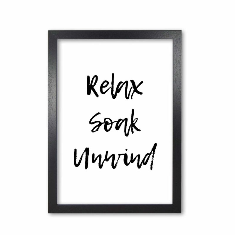 Relax soak unwind, bathroom modern fine art print, framed bathroom wall art