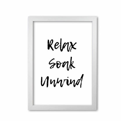Relax soak unwind, bathroom modern fine art print, framed bathroom wall art