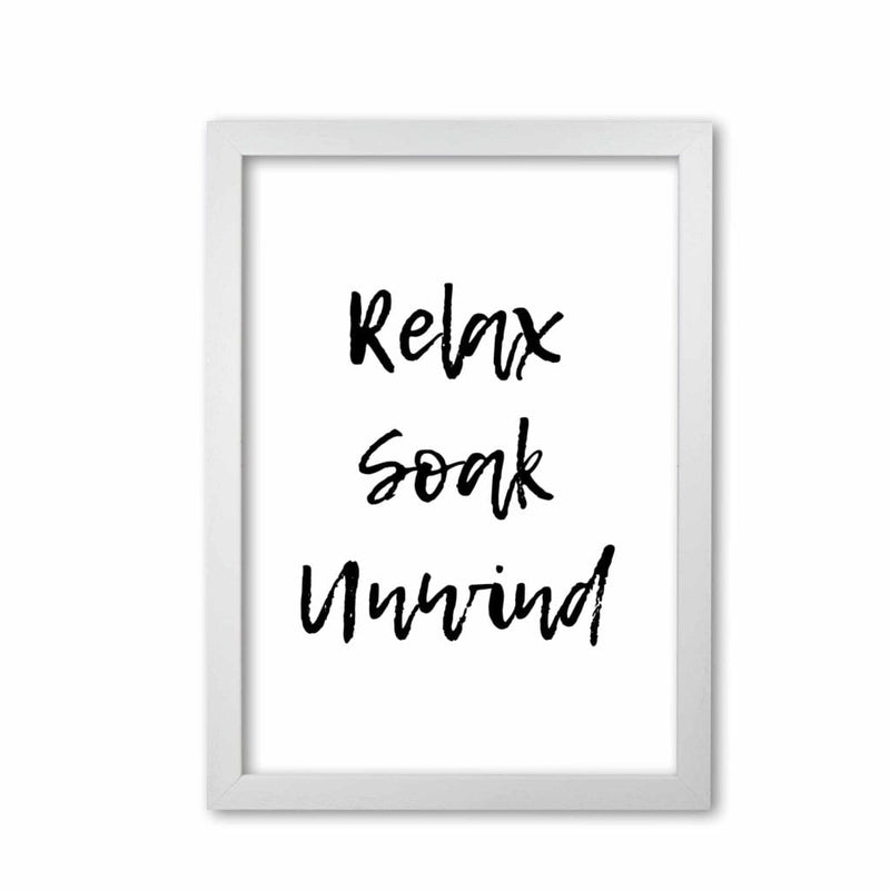 Relax soak unwind, bathroom modern fine art print, framed bathroom wall art