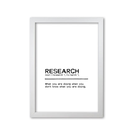 Research definition quote fine art print by orara studio