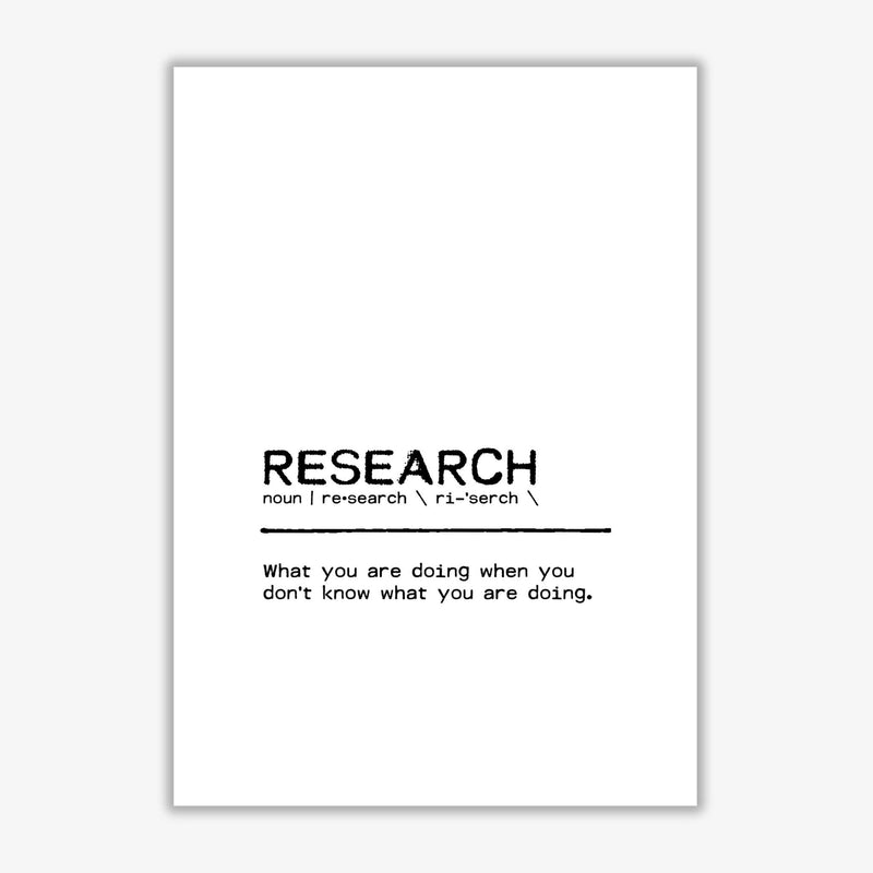 Research definition quote fine art print by orara studio