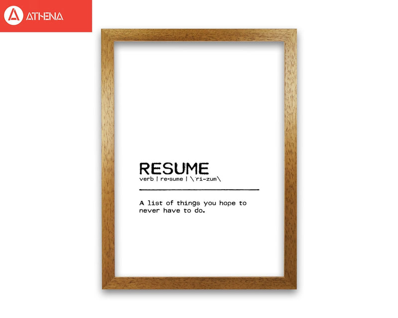 Resume list definition quote fine art print by orara studio