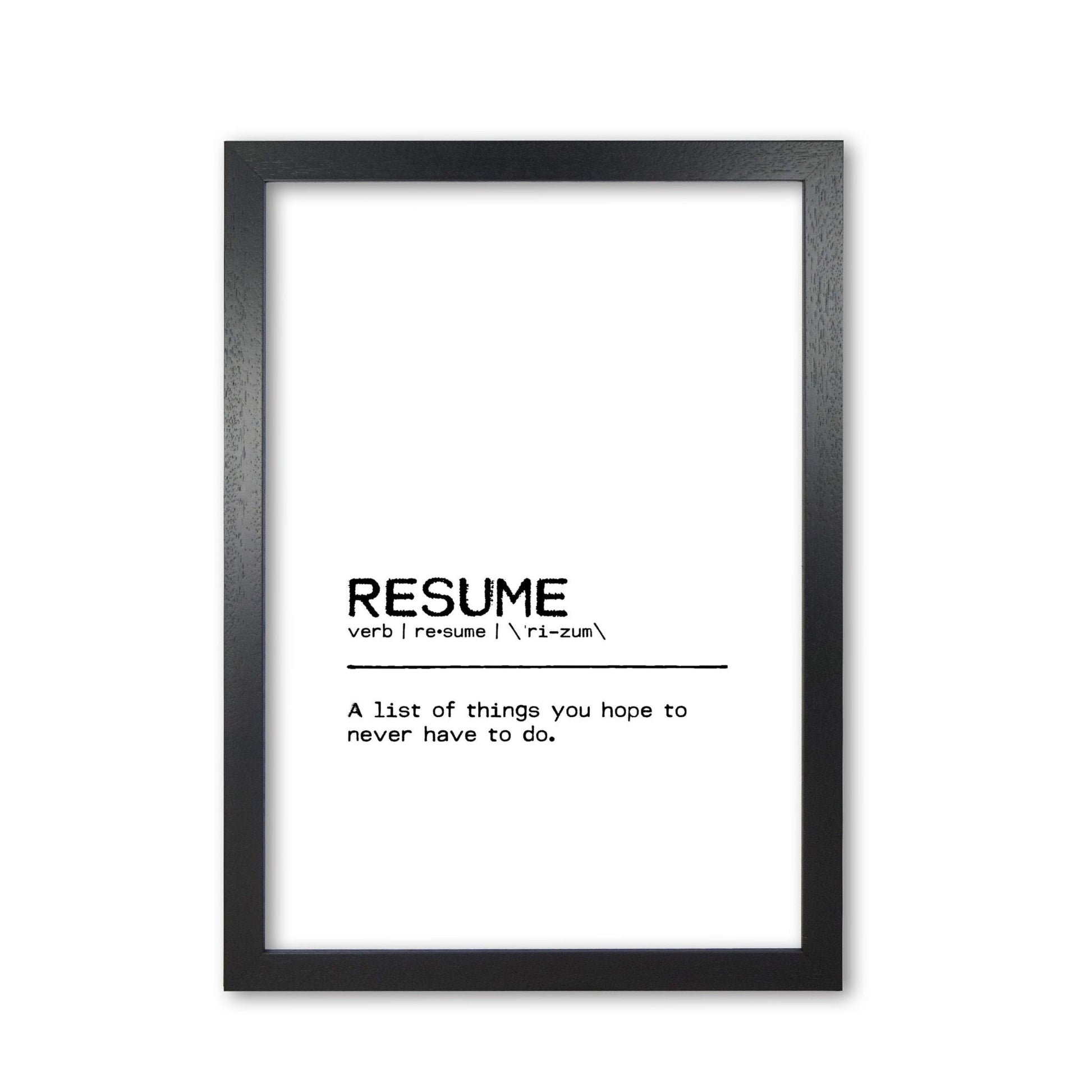 Resume list definition quote fine art print by orara studio