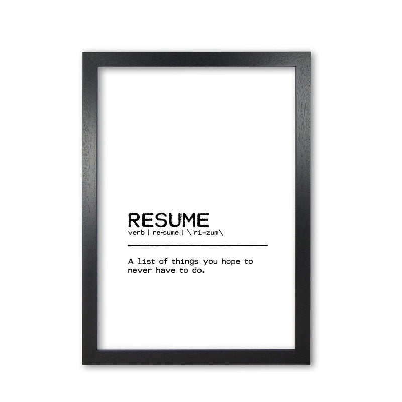 Resume list definition quote fine art print by orara studio