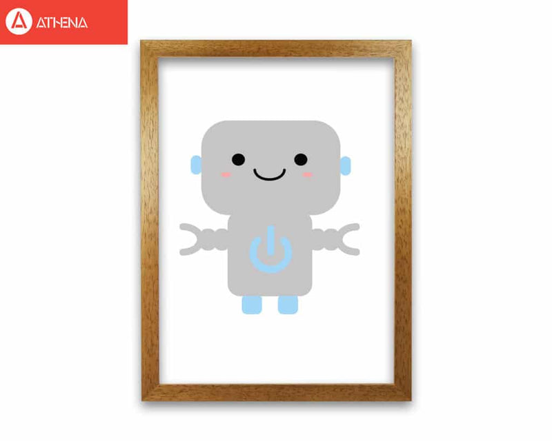 Robot modern fine art print, framed childrens nursey wall art poster