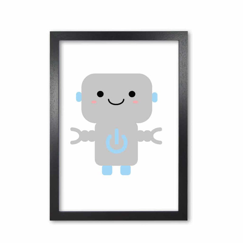 Robot modern fine art print, framed childrens nursey wall art poster
