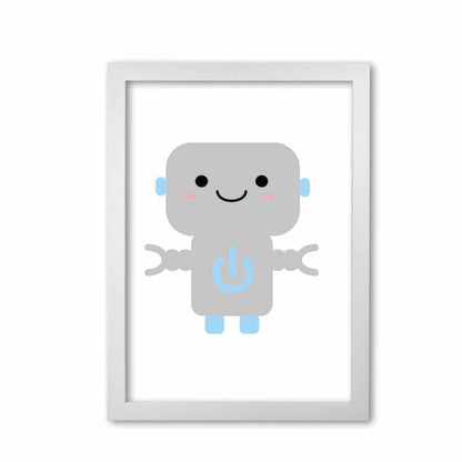 Robot modern fine art print, framed childrens nursey wall art poster