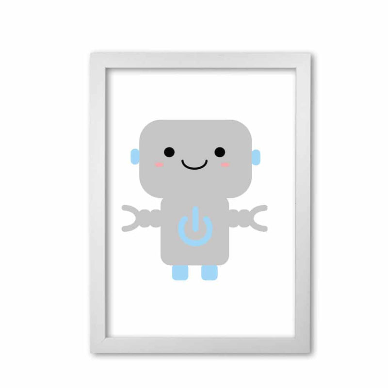 Robot modern fine art print, framed childrens nursey wall art poster
