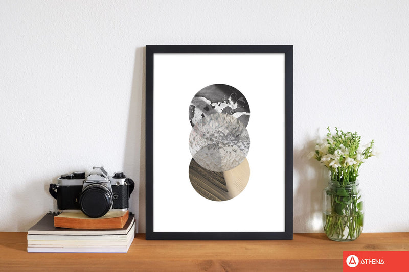Sand, glass and shadow abstract circles modern fine art print
