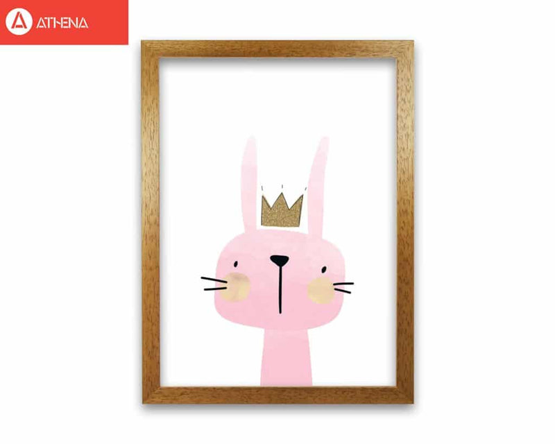 Scandi bunny watercolour modern fine art print, framed childrens nursey wall art poster
