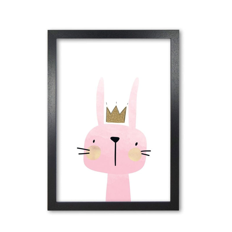Scandi bunny watercolour modern fine art print, framed childrens nursey wall art poster