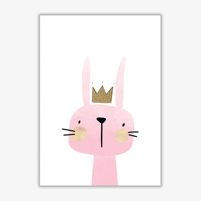 Scandi bunny watercolour modern fine art print, framed childrens nursey wall art poster