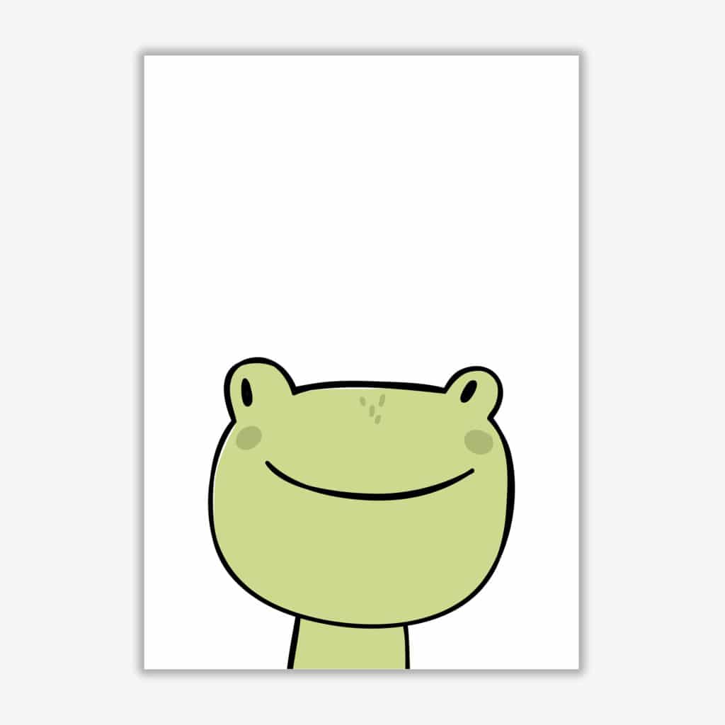 Scandi frog modern fine art print, framed childrens nursey wall art poster