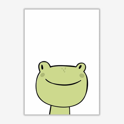 Scandi frog modern fine art print, framed childrens nursey wall art poster